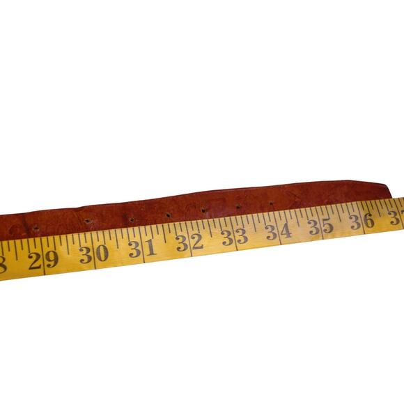 TOOLED TAN BROWN GENUINE LEATHER 7/8"Wd DRESS CASUAL WOMEN'S BELT Size S (R8 - Picture 10 of 14